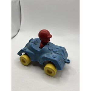 VINTAGE 1960'S VINYL RUBBER RACING CAR WITH DRIVER MADE IN WEST GERMANY
